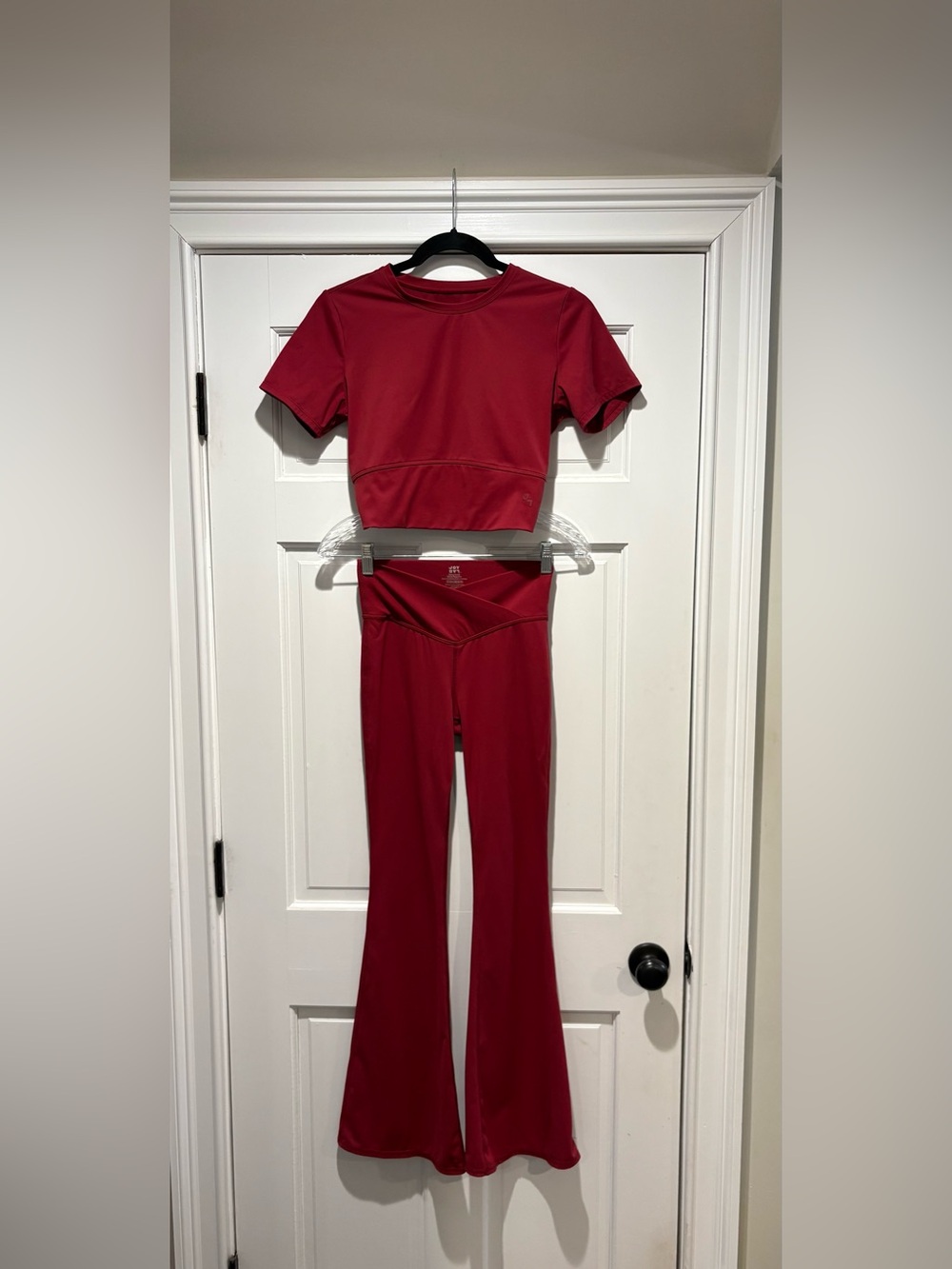 JoyLab Burgundy Red Two-Piece Set -Crop Top(SMALL) & Flared Leggings(X-SMALL) - Picture 2 of 16